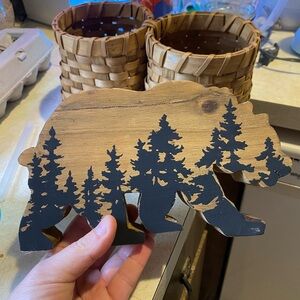 Wooden Bear Silhouette Decor